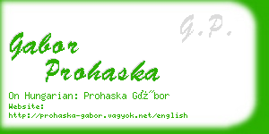 gabor prohaska business card